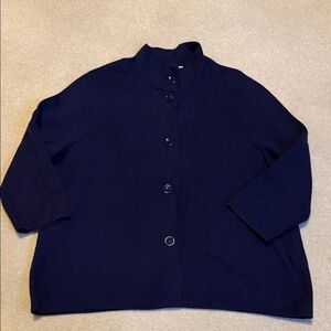 Navy Button-Up Cardigan